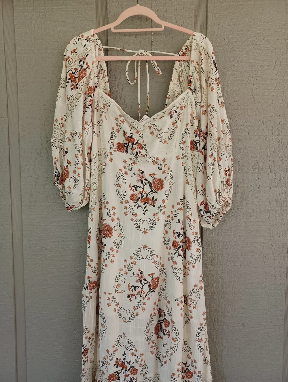 Free People All The Attitude Maxi Dress Size L Women Boho Cottagecore Floral - Picture 3 of 15